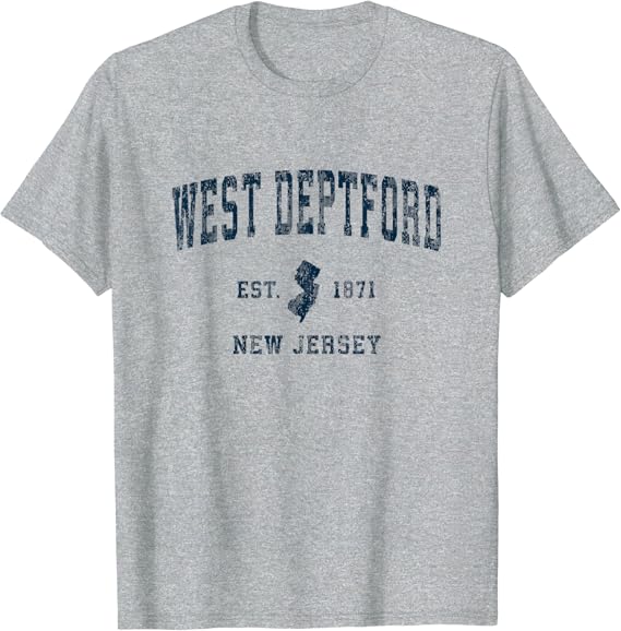 West Deptford New Jersey NJ Vintage Sports Design Navy